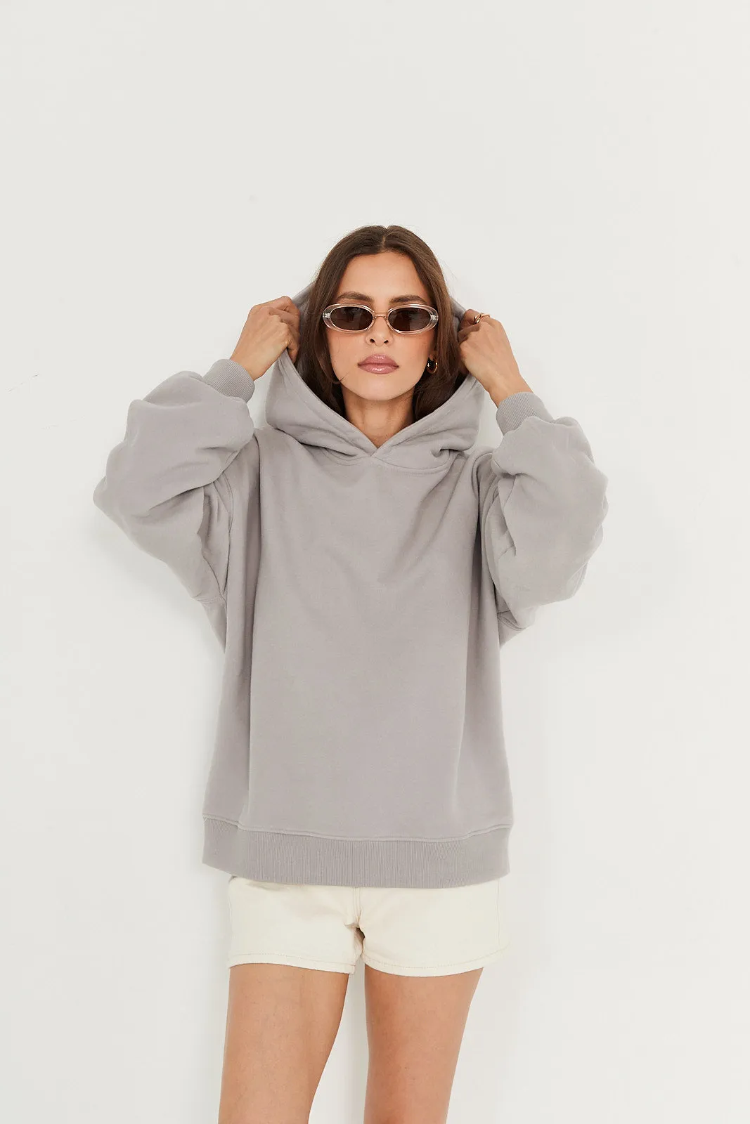 Bluza Boyfriend Hoodie light grey