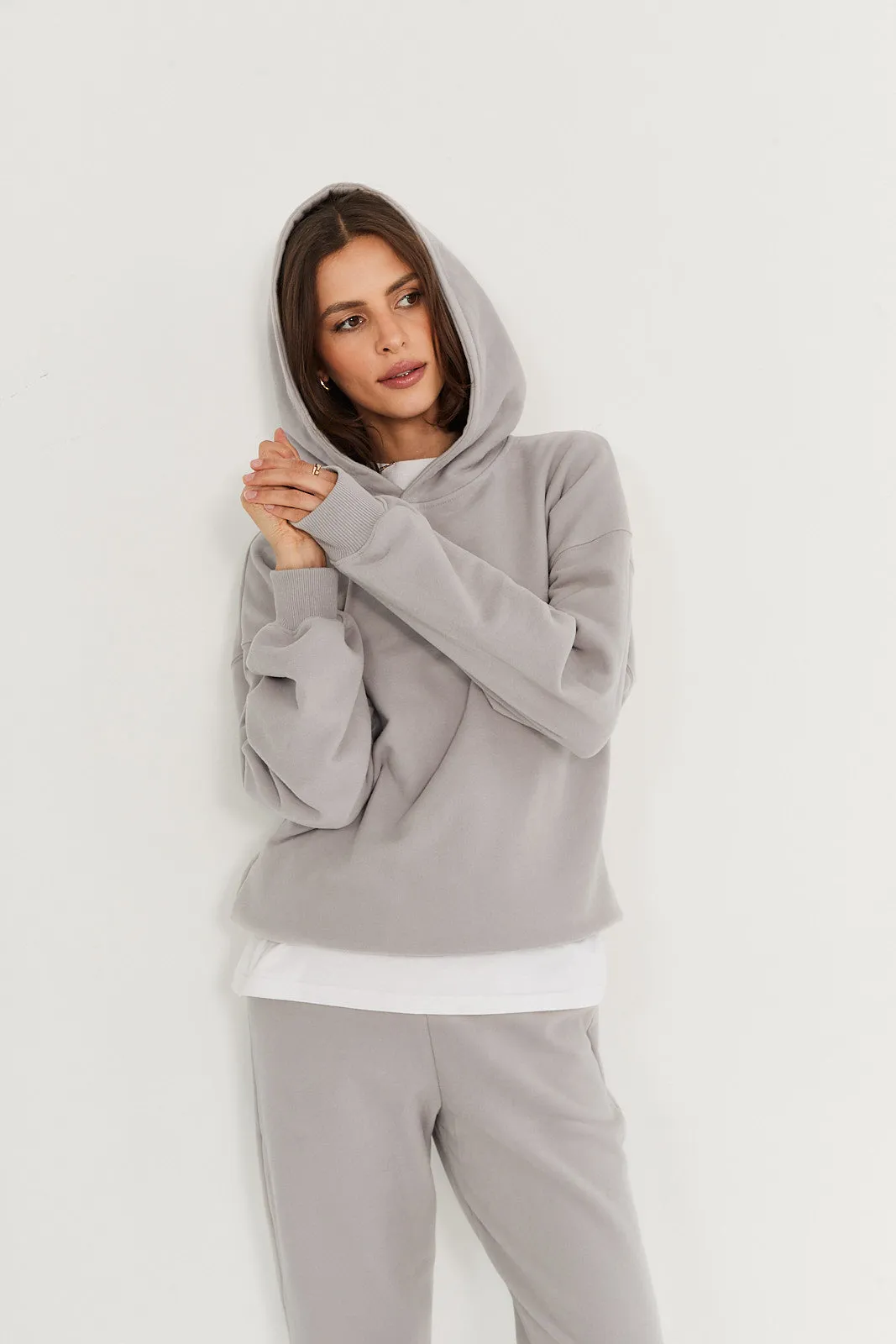 Bluza Boyfriend Hoodie light grey