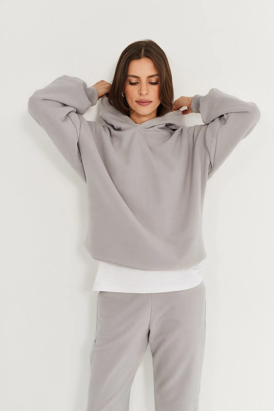 Bluza Boyfriend Hoodie light grey