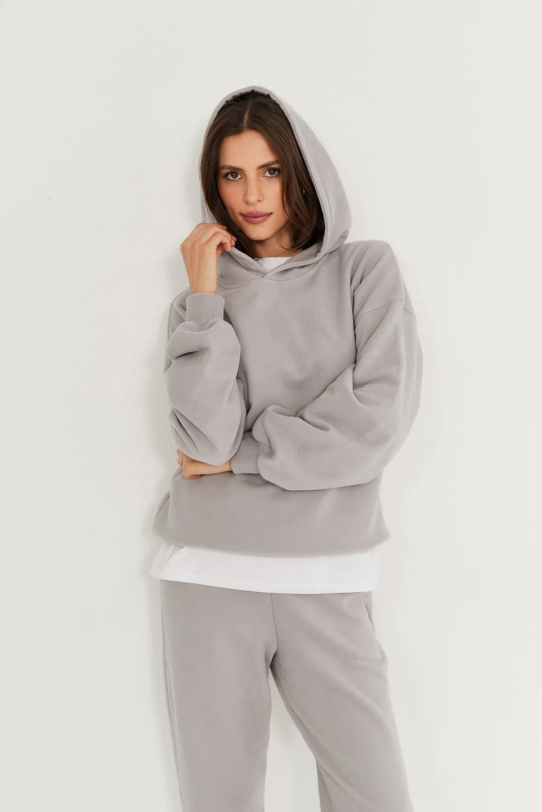 Bluza Boyfriend Hoodie light grey