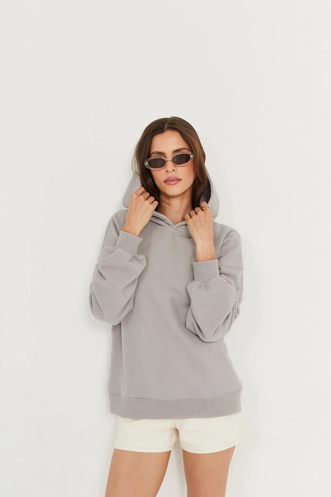 Bluza Boyfriend Hoodie light grey