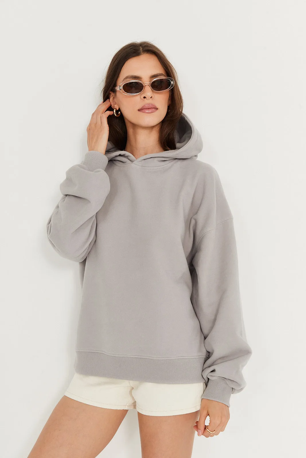 Bluza Boyfriend Hoodie light grey