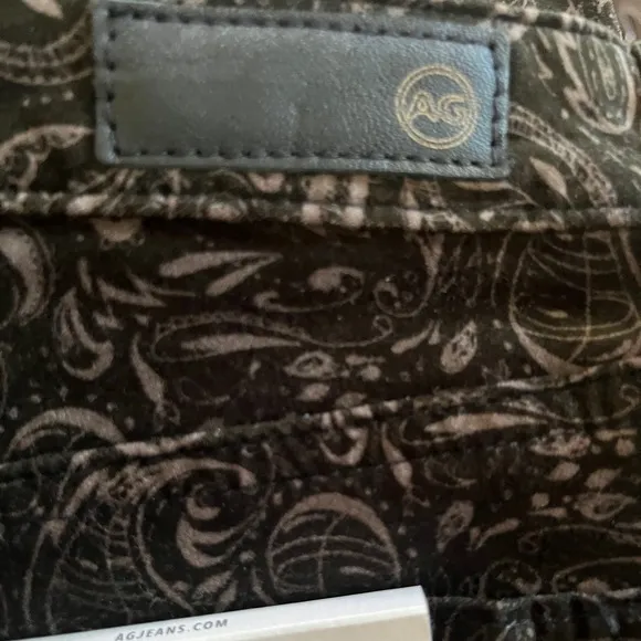 BNWT Adriano Goldschmied AG Velvet Paisley Jeans