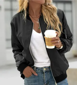 Bomber Belle™ | Women's Classic Bomber Jacket | Lightweight Fabric, Zip Closure & Stylish Fit