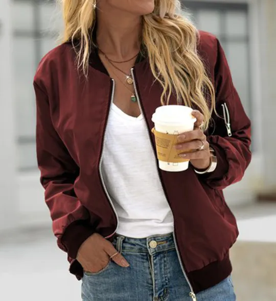 Bomber Belle™ | Women's Classic Bomber Jacket | Lightweight Fabric, Zip Closure & Stylish Fit