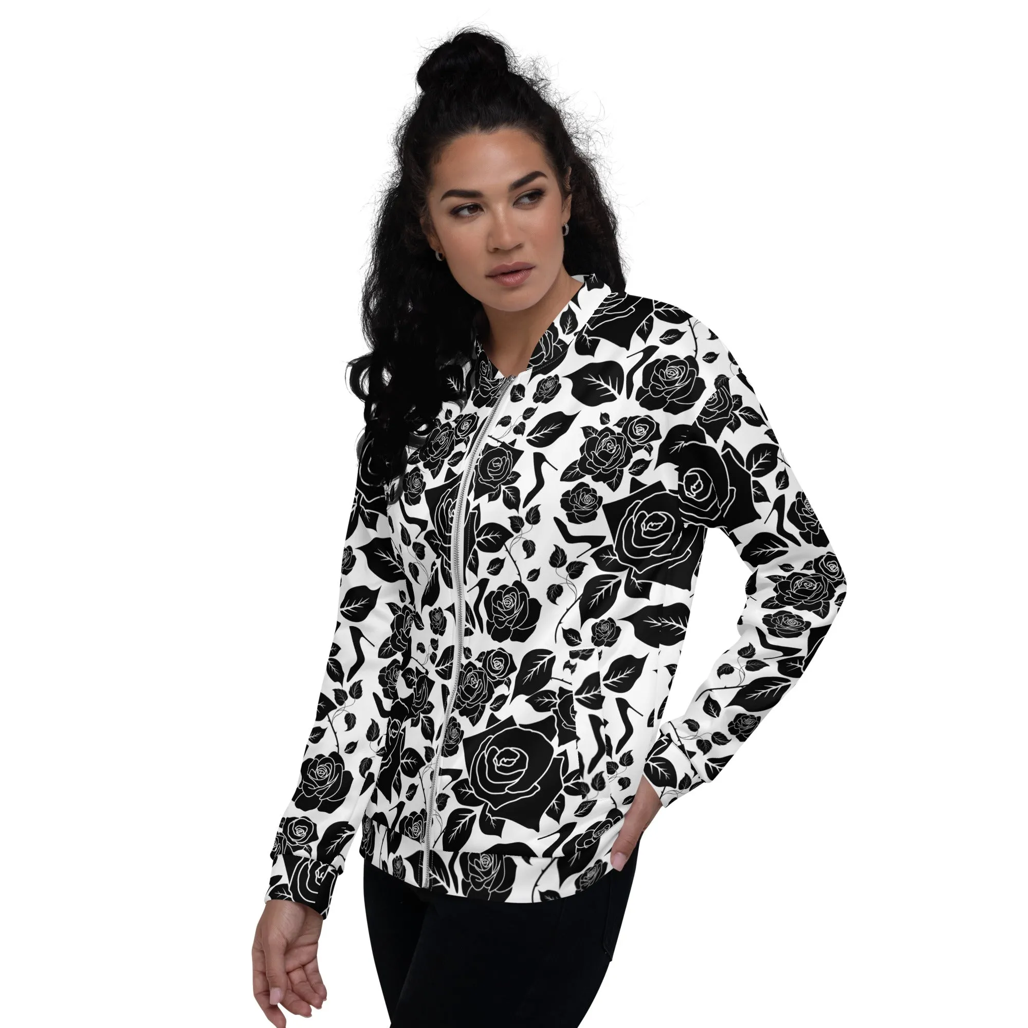 Bomber Jacket 'Black Roses'