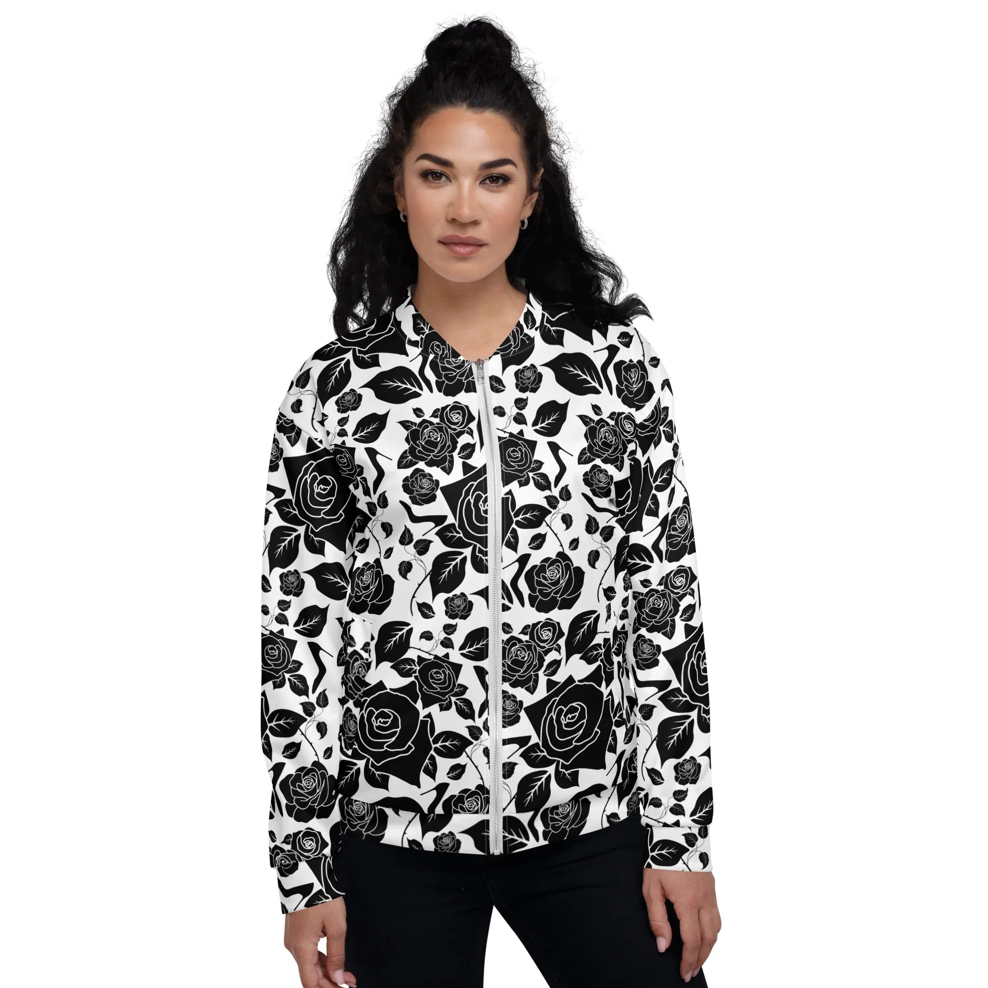 Bomber Jacket 'Black Roses'