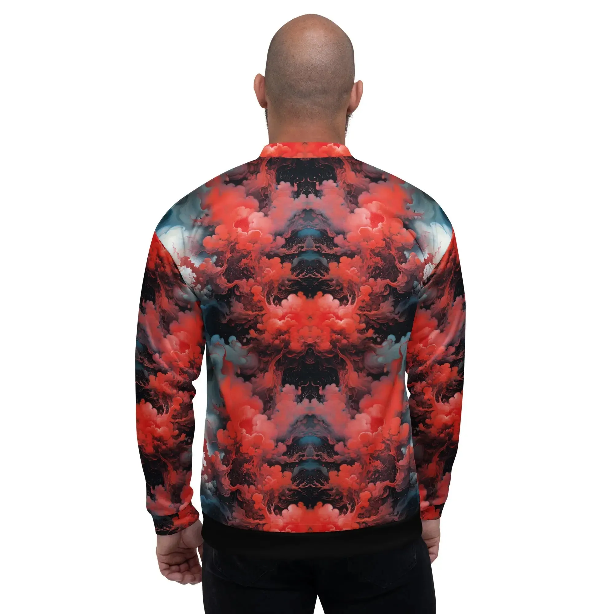 Bomber Jacket Ethereal Crimson Flow - Dark