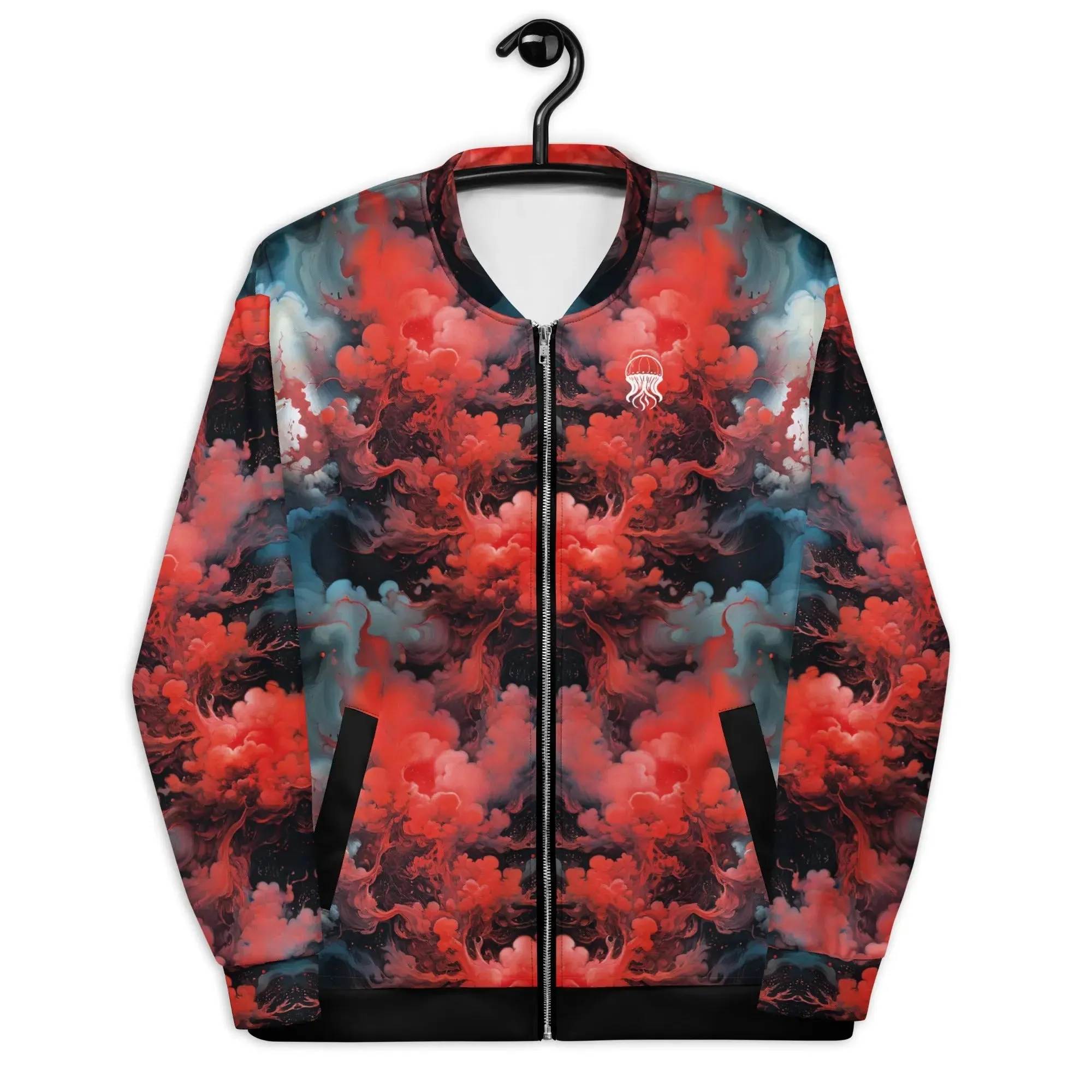 Bomber Jacket Ethereal Crimson Flow - Dark
