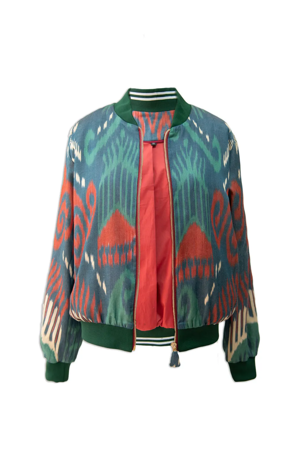 Bomber Jacket with Ikat