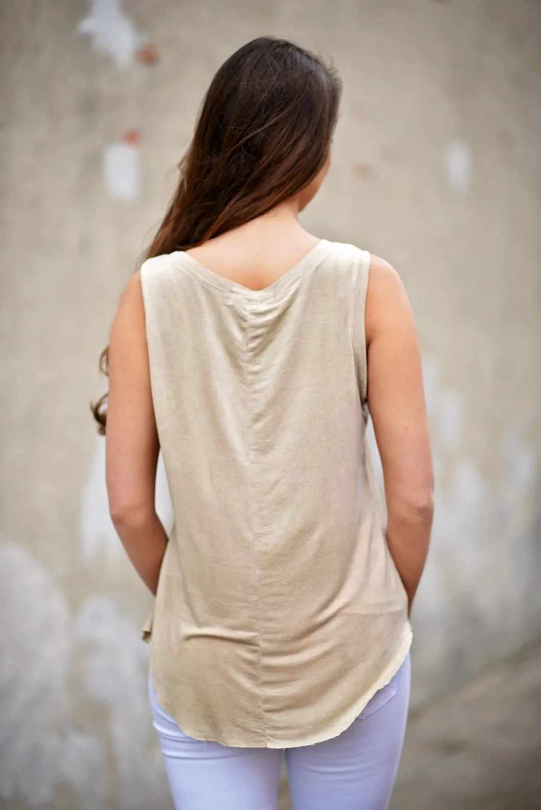 Brokedown Cow Skull Tee ~ Taupe