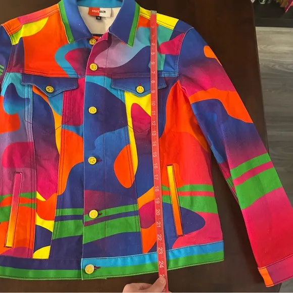 Bruce Glen Juicy Denim Jacket Multicolor Unisex Jacket Size M