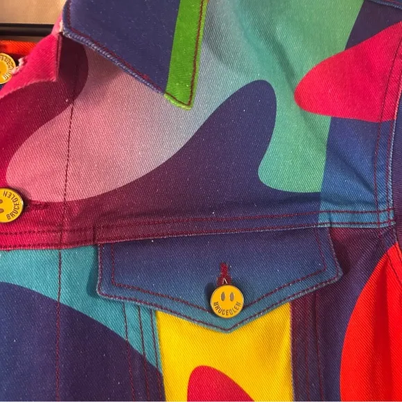 Bruce Glen Juicy Denim Jacket Multicolor Unisex Jacket Size M
