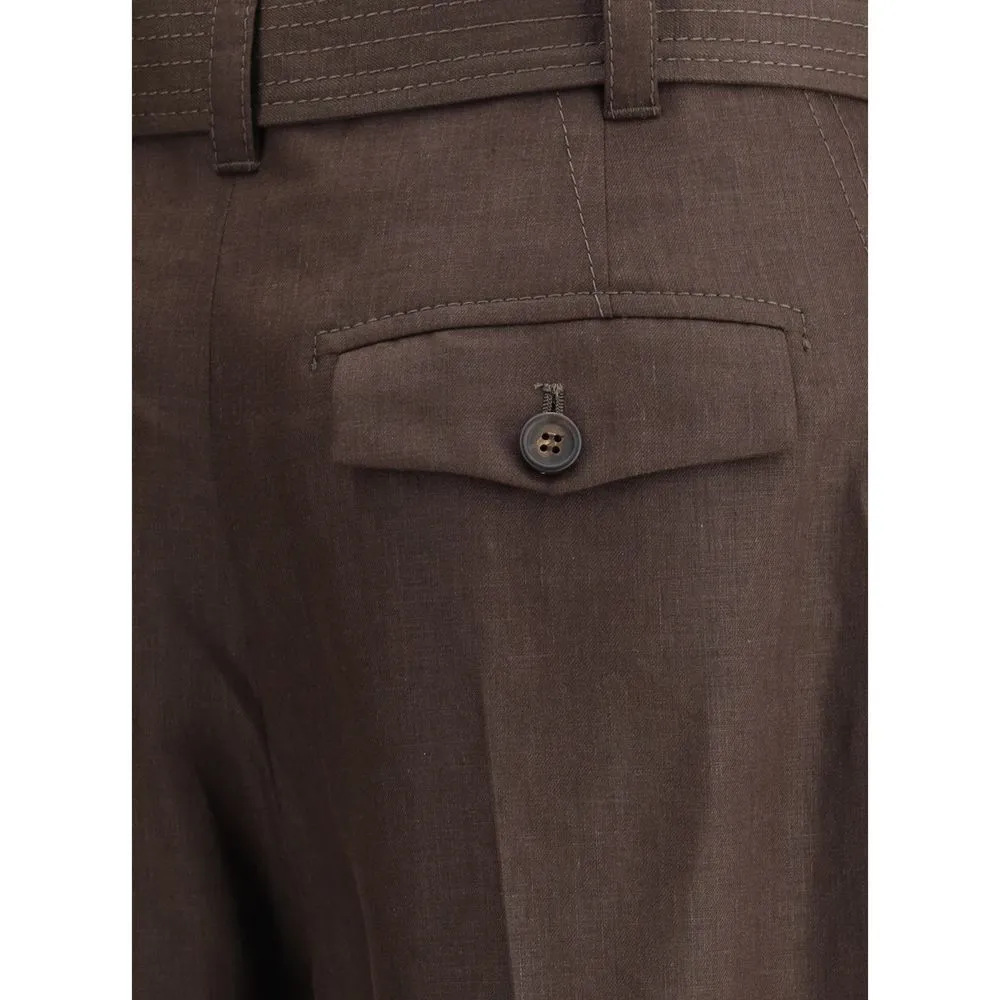 Brunello Cucinelli Belted linen Pants