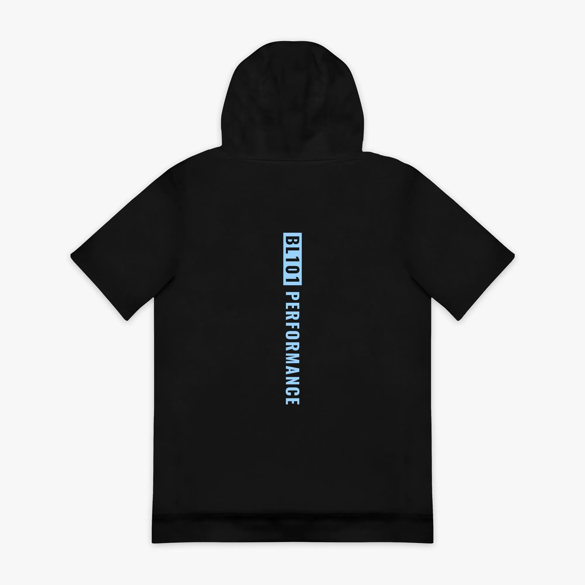 BSBL-SZN Short Sleeve Hoodie V2 - Black/Light Blue