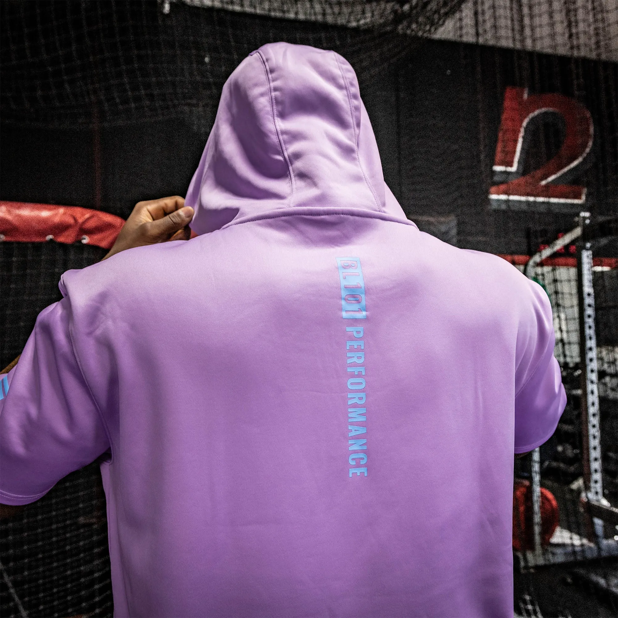 BSBL-SZN Youth Short Sleeve Hoodie V2 - Lavender/Light Blue