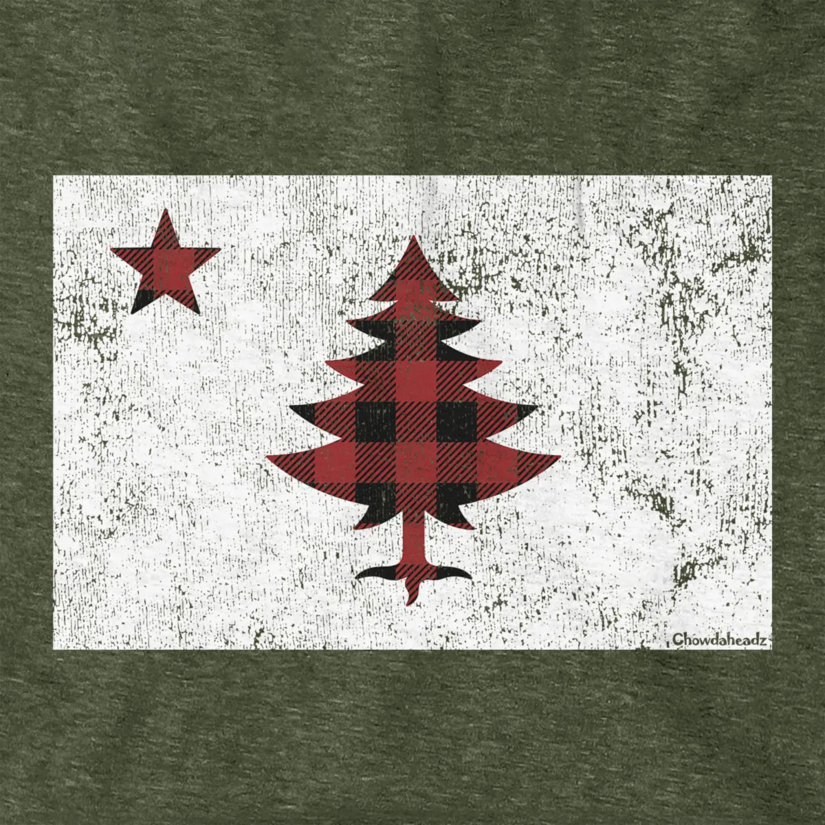 Buffalo Plaid Maine Flag Hoodie