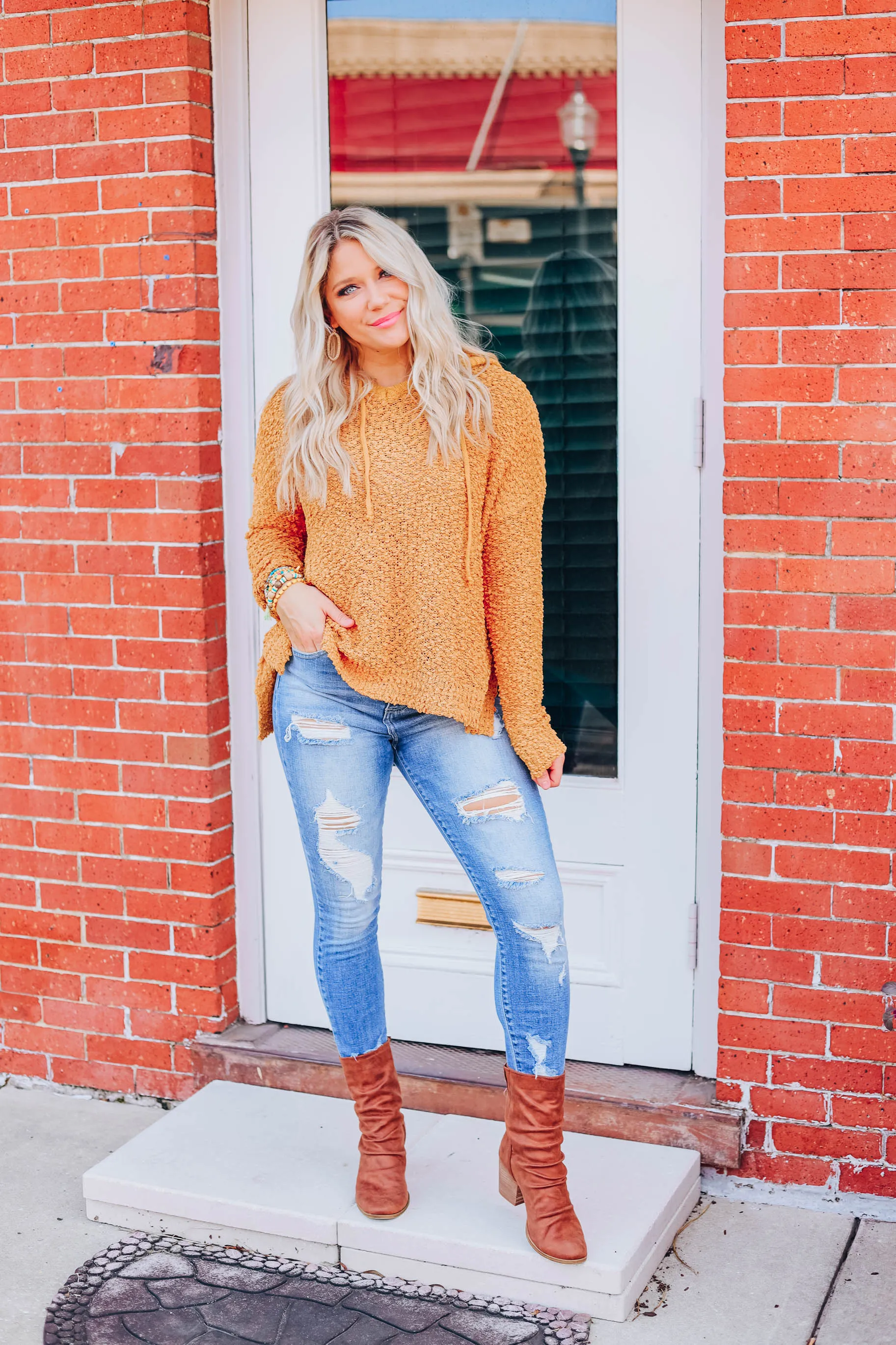 Buttery Soft Popcorn Hoodie - Mustard