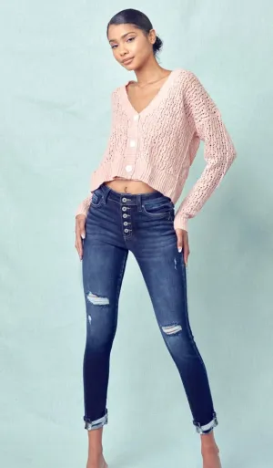 Button Down Skinny Jeans