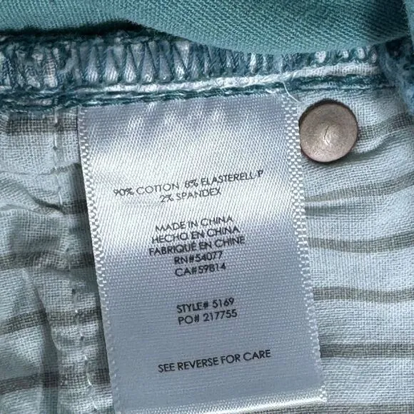 Cabi Tidal Blue Skinny Stretch Mid Rise Jeans Sz 6