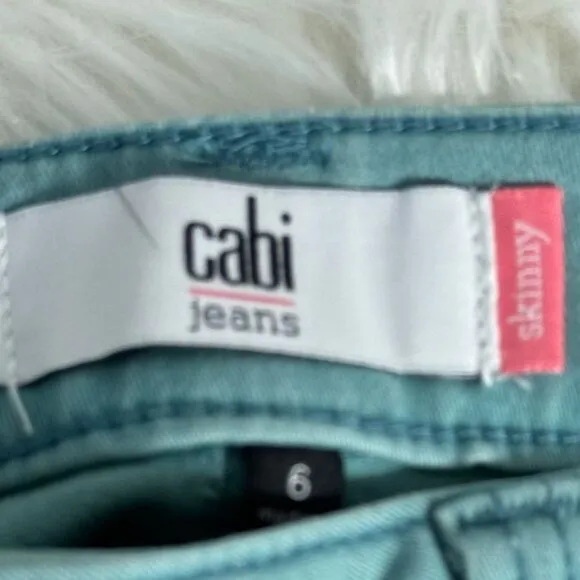 Cabi Tidal Blue Skinny Stretch Mid Rise Jeans Sz 6