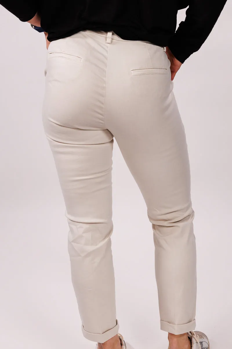 Cambio Stella sand chinos med oppbrett