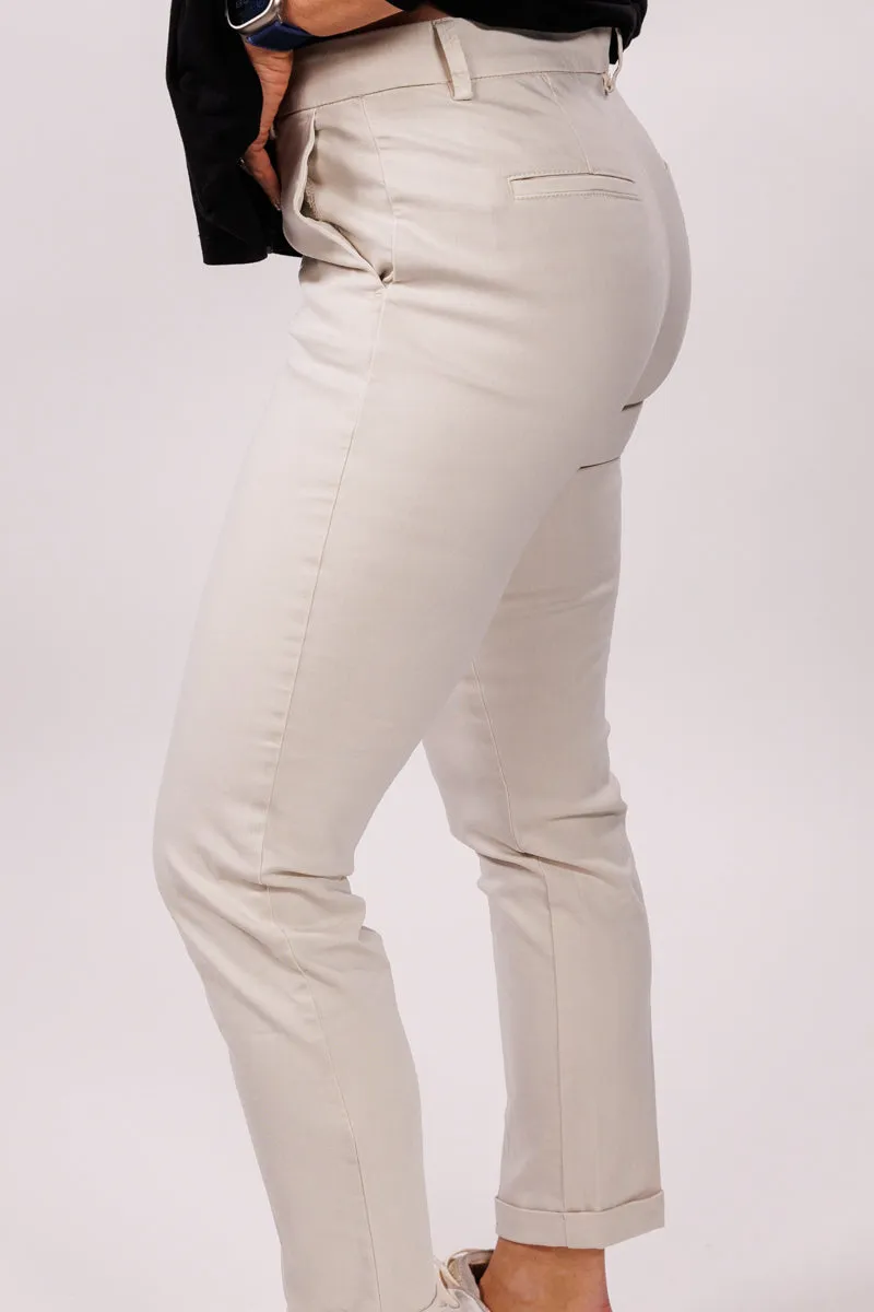 Cambio Stella sand chinos med oppbrett