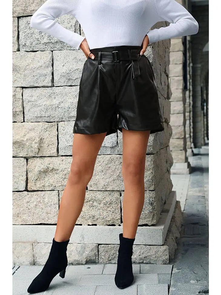 Casual Leather Shorts