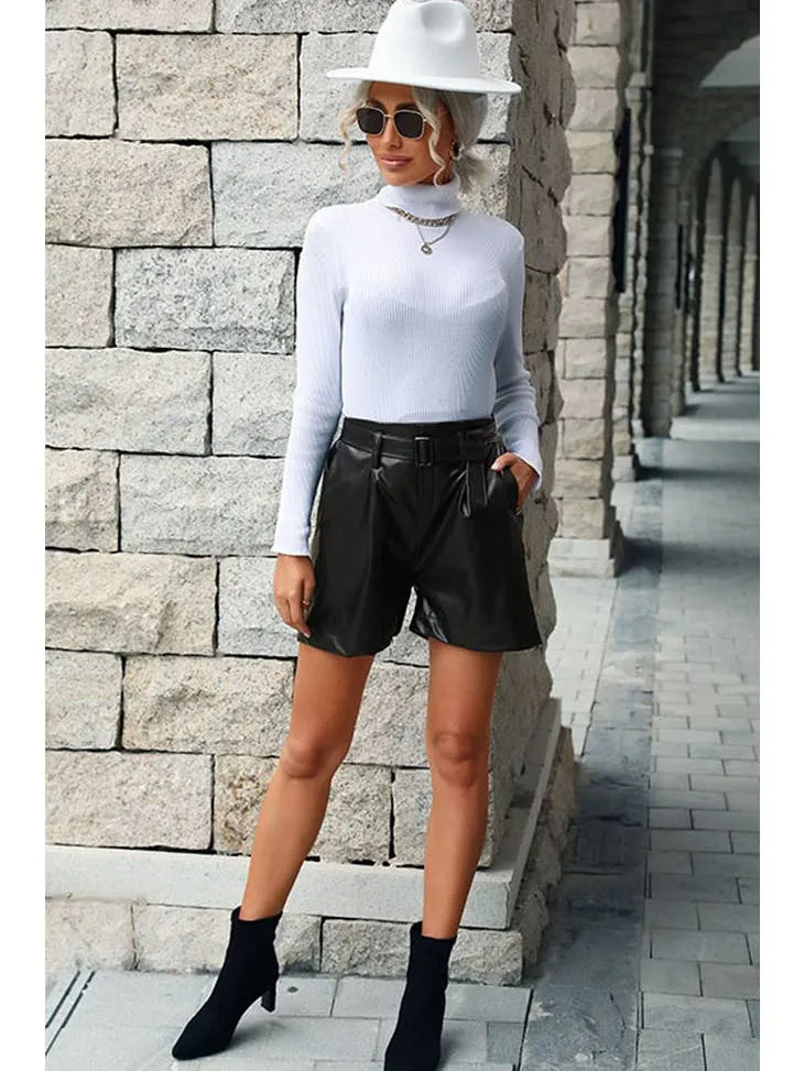 Casual Leather Shorts