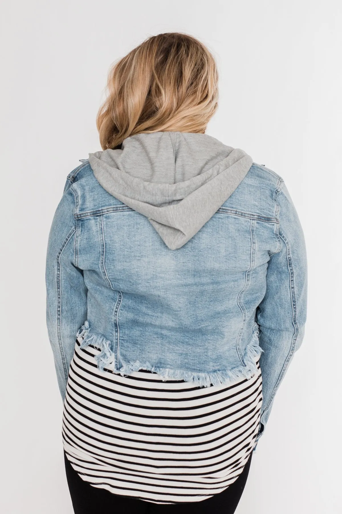C'est Toi Frayed Hem Denim Jacket- Light Wash