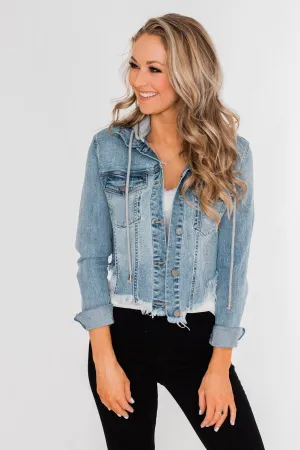 C'est Toi Frayed Hem Denim Jacket- Light Wash