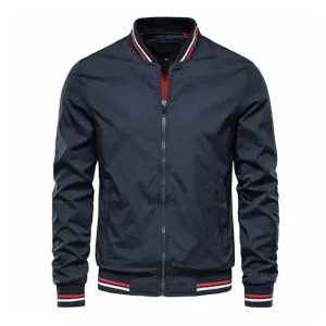 Chic Men's Bomber Jacket with Stylish Round Collar