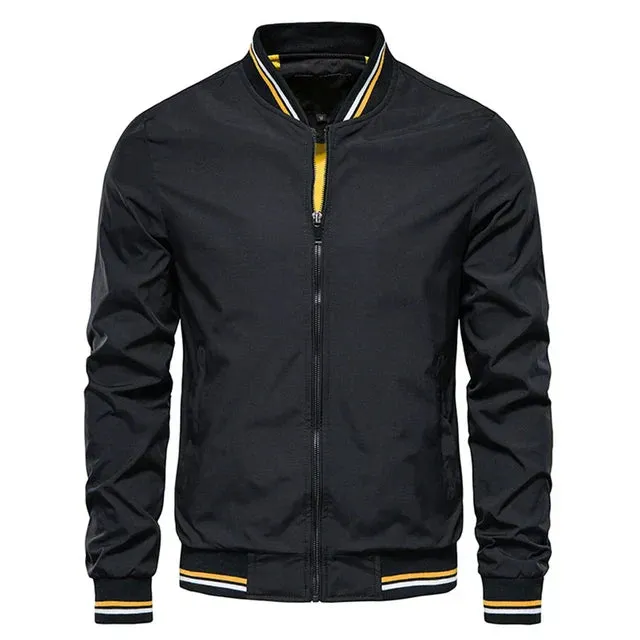 Chic Men's Bomber Jacket with Stylish Round Collar