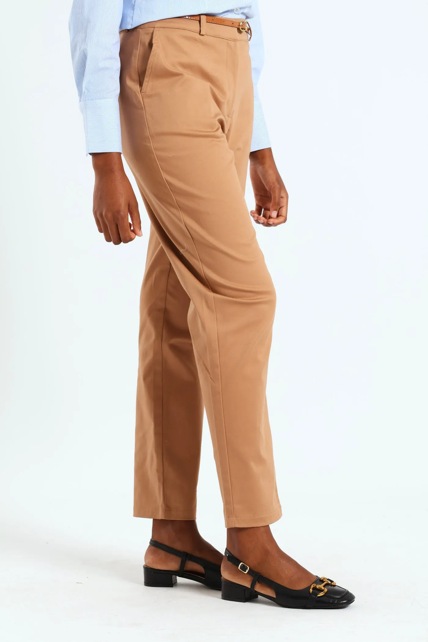 Chino Belted Pant - Stone