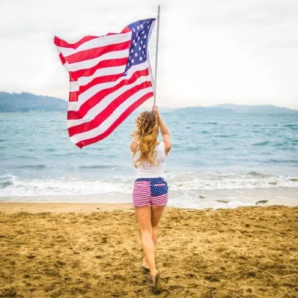 Chubbies Women’s Shorts | Medium | “The Miss Mericas” | Red, White and Blue