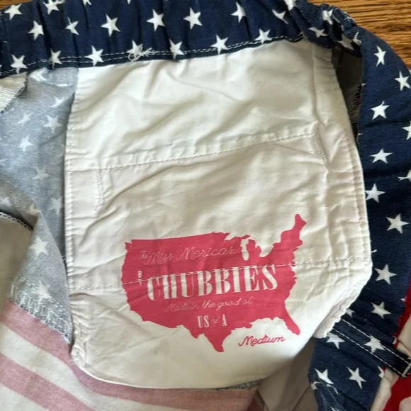 Chubbies Women’s Shorts | Medium | “The Miss Mericas” | Red, White and Blue