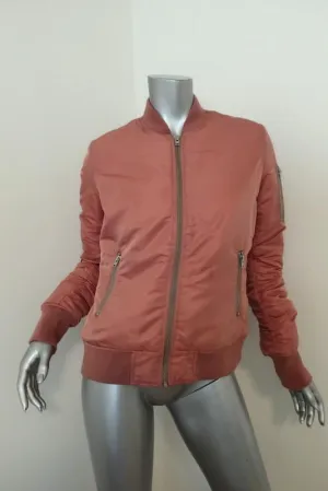Closed Shine Bomber Jacket Blush Taffeta Size Small