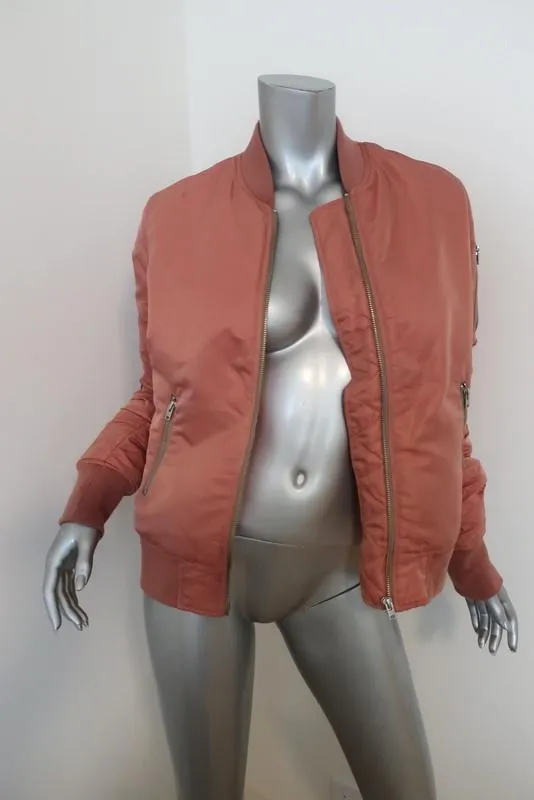 Closed Shine Bomber Jacket Blush Taffeta Size Small