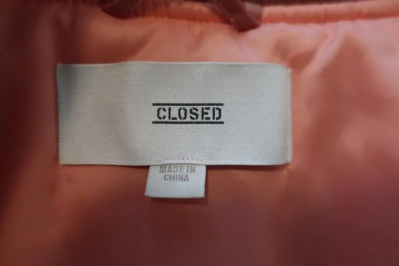 Closed Shine Bomber Jacket Blush Taffeta Size Small
