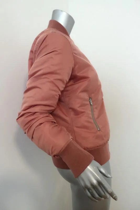 Closed Shine Bomber Jacket Blush Taffeta Size Small