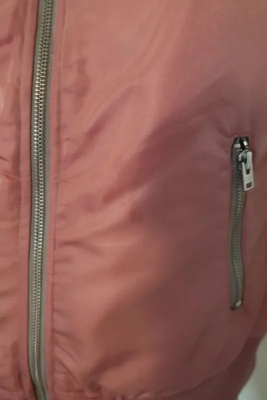 Closed Shine Bomber Jacket Blush Taffeta Size Small