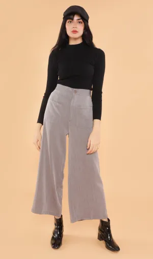 CLOVER Front-Pocket Flowy Pants (Grey)