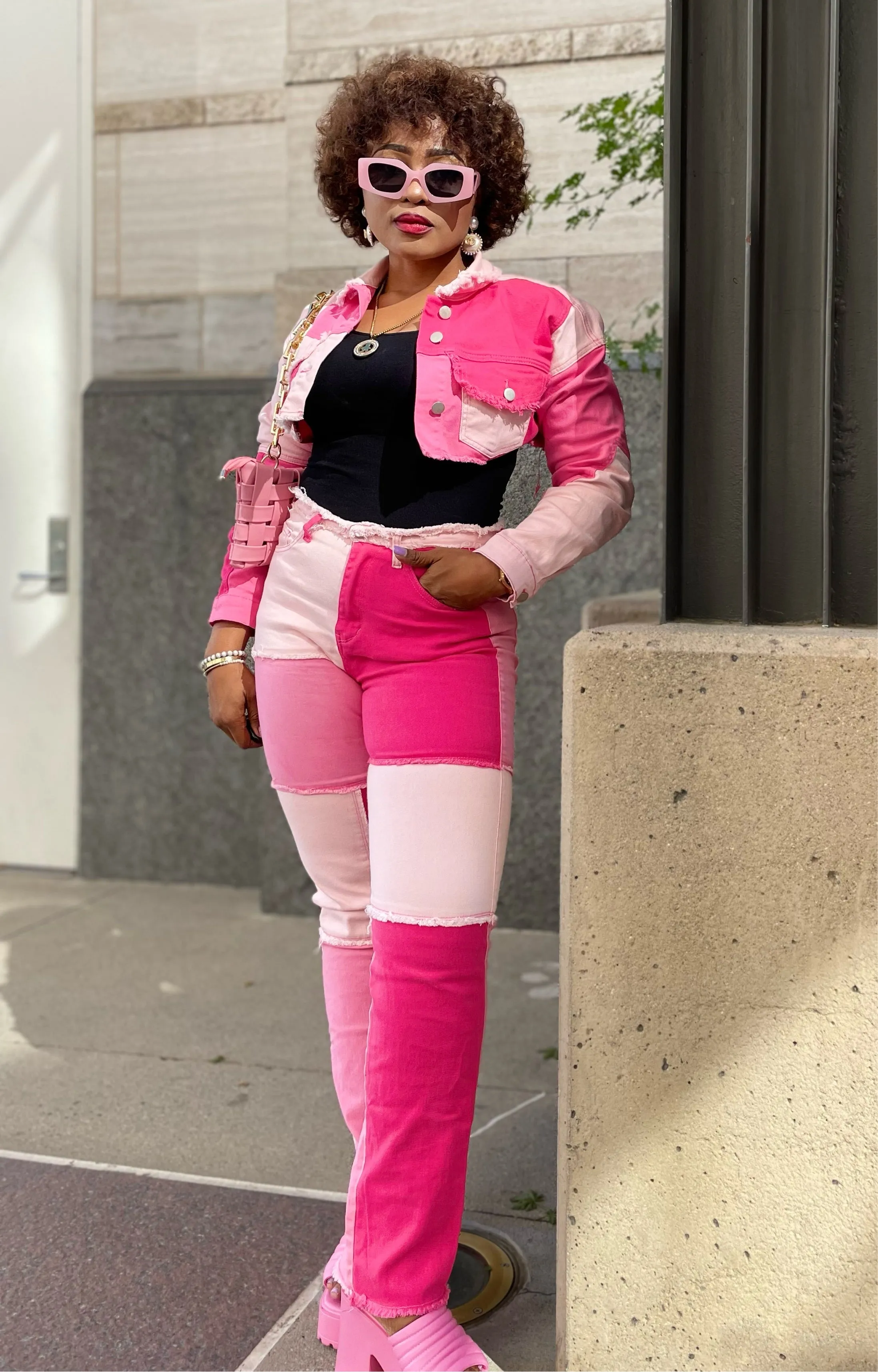 Color Block Crop Jacket