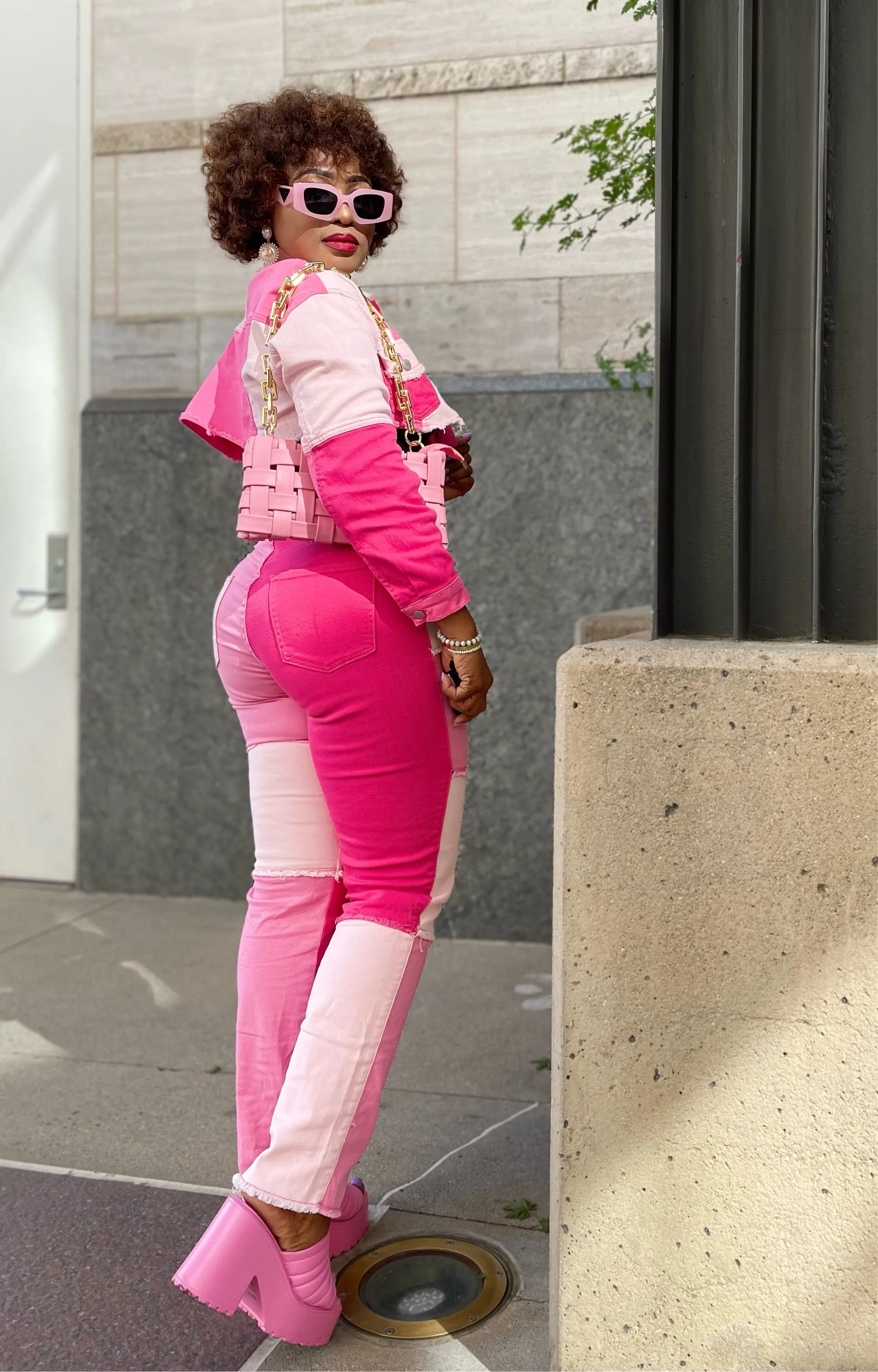 Color Block Crop Jacket