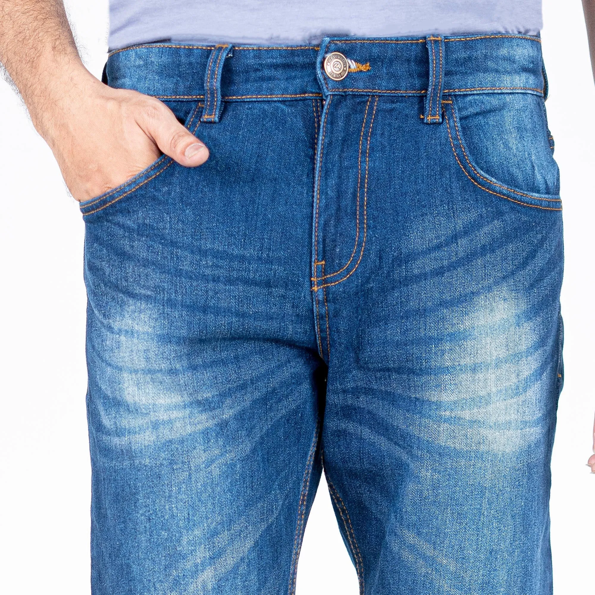 Comfort Stretch Semi Fit Jeans - Mid Blue