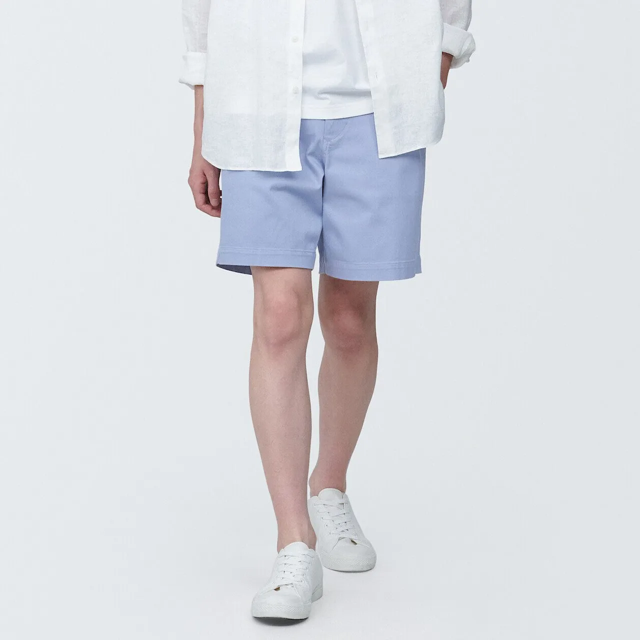 Cotton Blend Chino Shorts