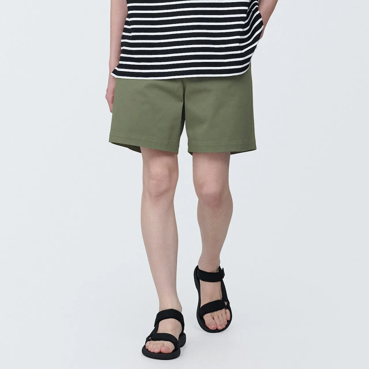 Cotton Blend Chino Shorts