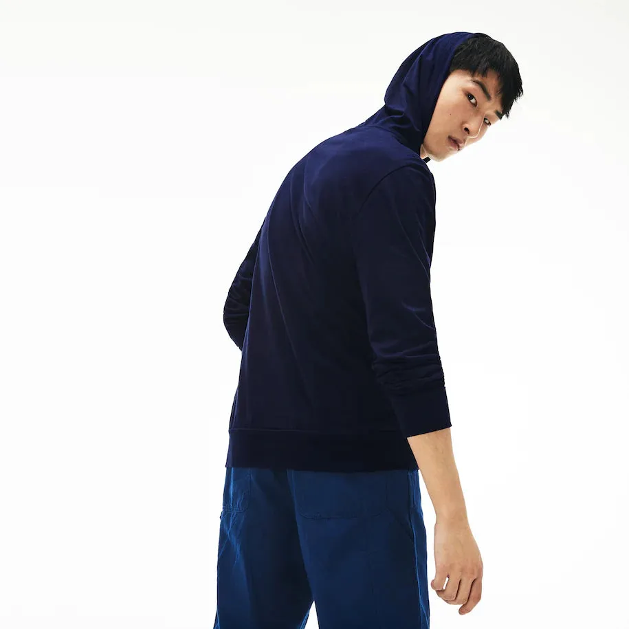 Cotton Jersey Hooded T-Shirt Navy