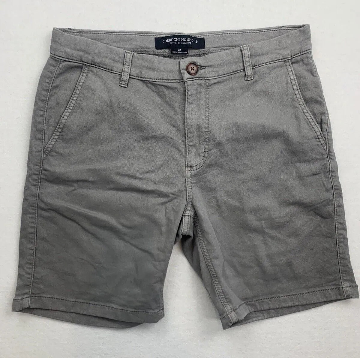 Cotton-On Corby Chino Short Men’s Grey Shorts Size 32