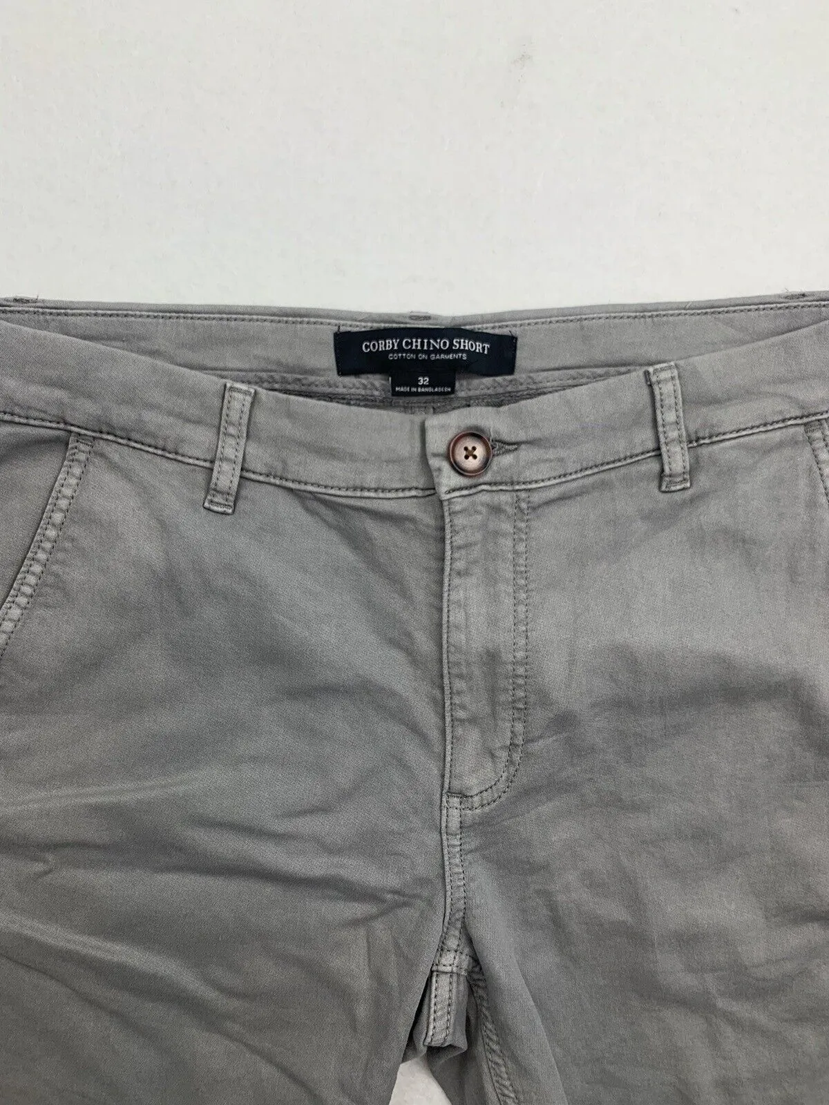 Cotton-On Corby Chino Short Men’s Grey Shorts Size 32